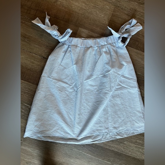 After Market Blue and White Striped Skirt with Bows on sides - Picture 3 of 6